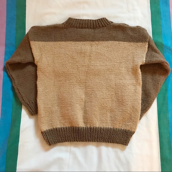 Vintage Handmade Knit Monkey Sweater - Picture 2 of 3